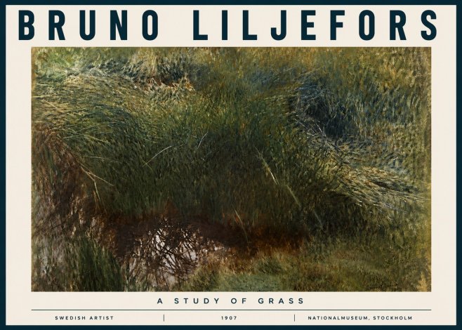 Bruno Liljefors A Study of Grass No4 - Juliste