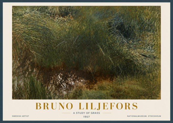 Bruno Liljefors A Study of Grass No5 - Juliste