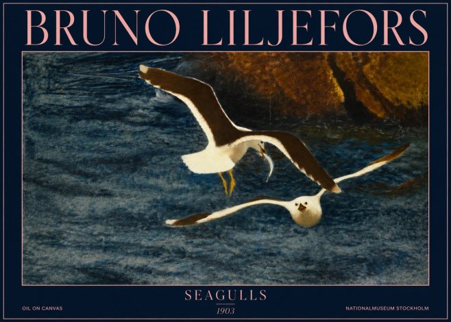 Bruno Liljefors Seagulls No3 - Juliste