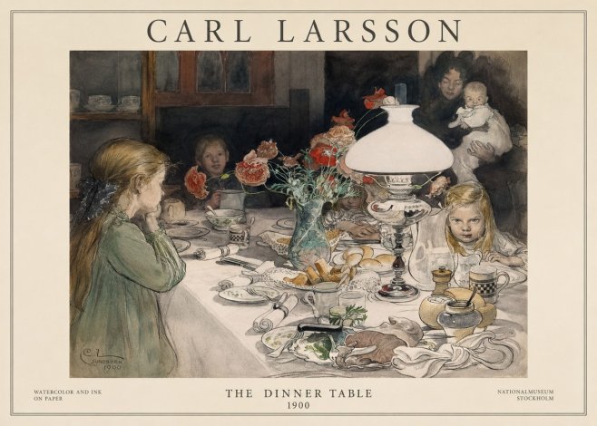 Carl Larsson The Dinner Table No1 - Juliste