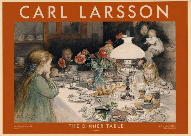 Carl Larsson The Dinner Table No2 - Juliste