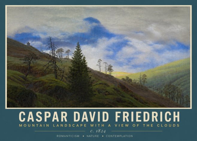 Caspar David Friedrich Mountain Landscape with a View of the Clouds No3 - Juliste