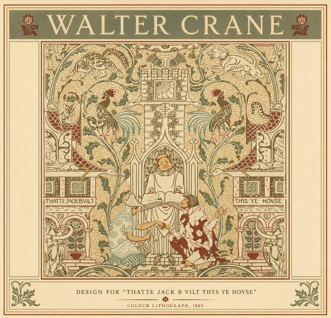Walter Crane Design for "Thatte Jack B Vilt Thys Ye Hovse" No6 - Juliste