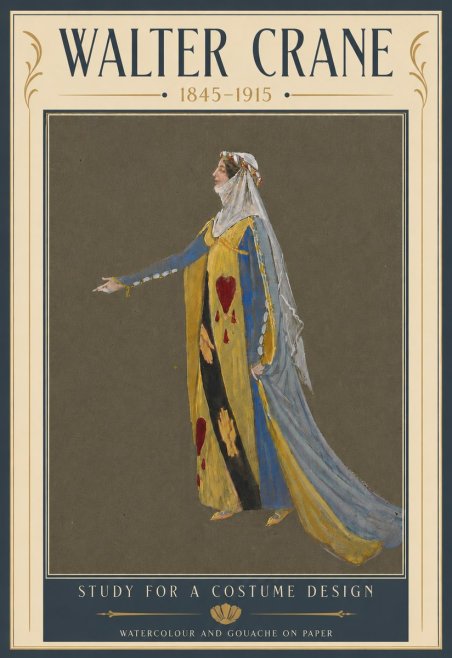 Walter Crane Study for a Costume Design No5 - Juliste