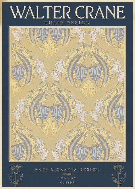Walter Crane Tulip Design I No2 - Juliste