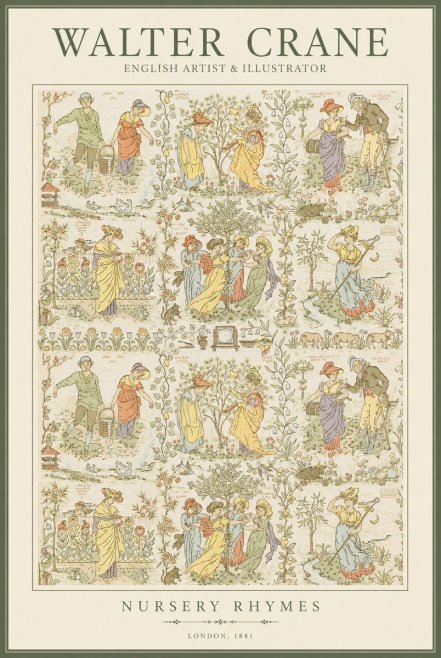 Walter Crane Nursery Rhymes No1 - Juliste