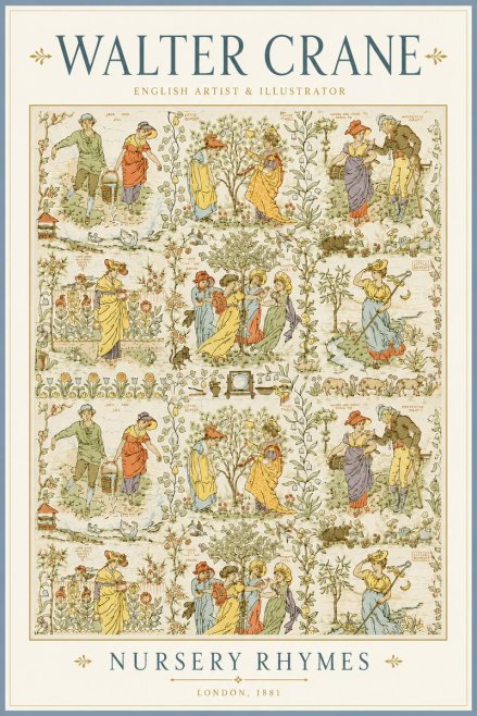 Walter Crane Nursery Rhymes No4 - Juliste