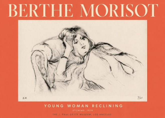 Berthe Morisot Young Woman Reclining I No3 - Juliste