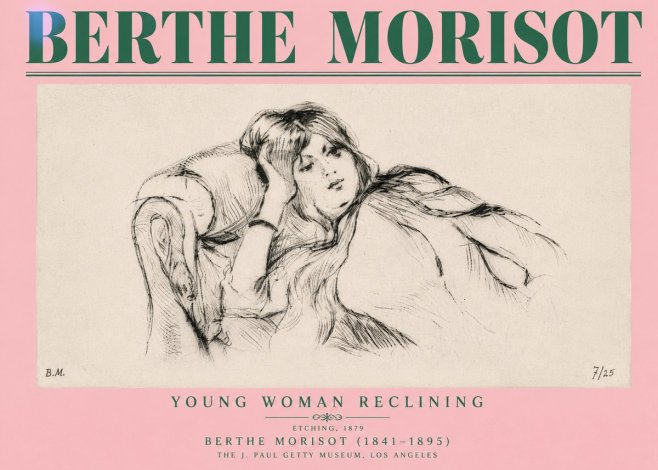Berthe Morisot Young Woman Reclining I No4 - Juliste