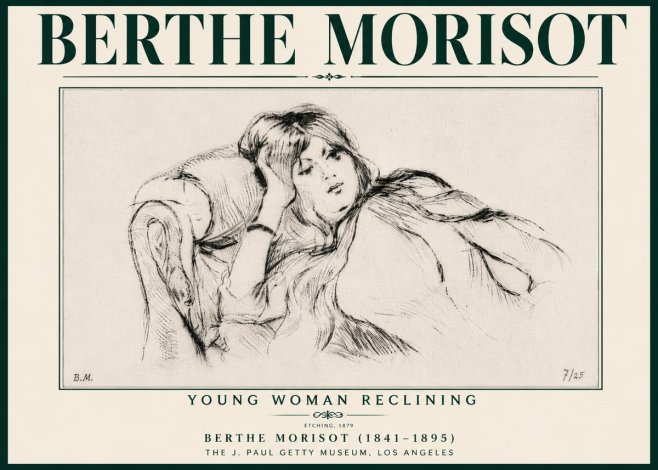 Berthe Morisot Young Woman Reclining I No6 - Juliste