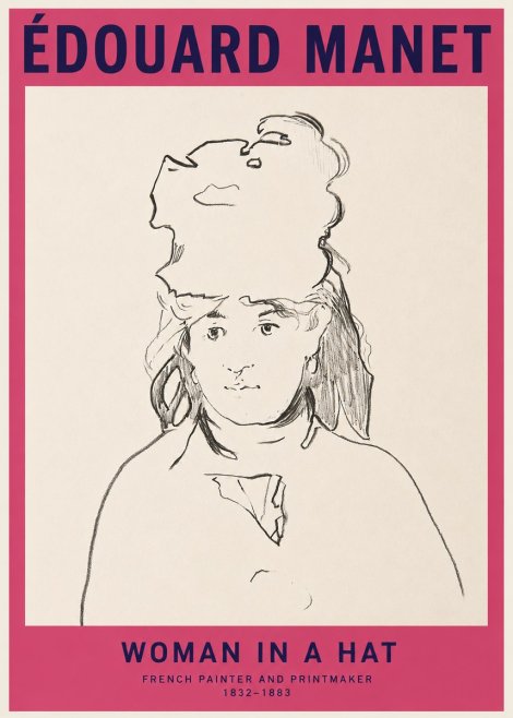 Édouard Manet Woman in a Hat No2 - Juliste