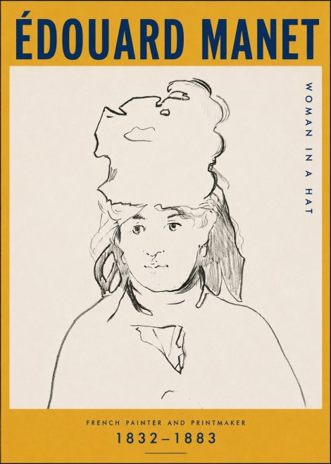 Édouard Manet Woman in a Hat No5 - Juliste