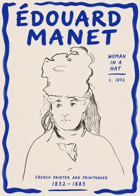 Édouard Manet Woman in a Hat No6 - Juliste