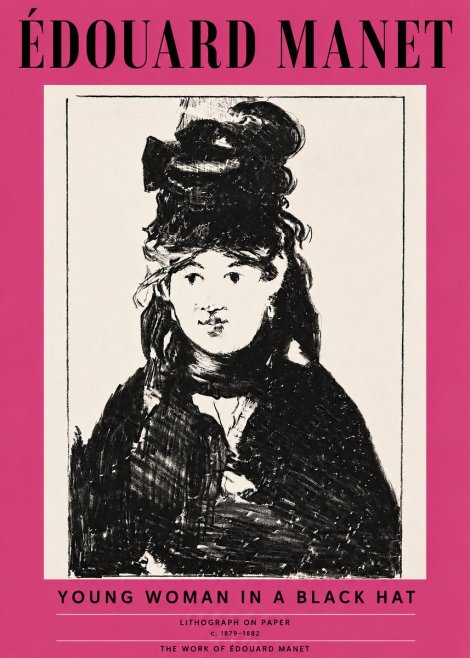 Édouard Manet Young Woman in a Black Hat II No3 - Juliste