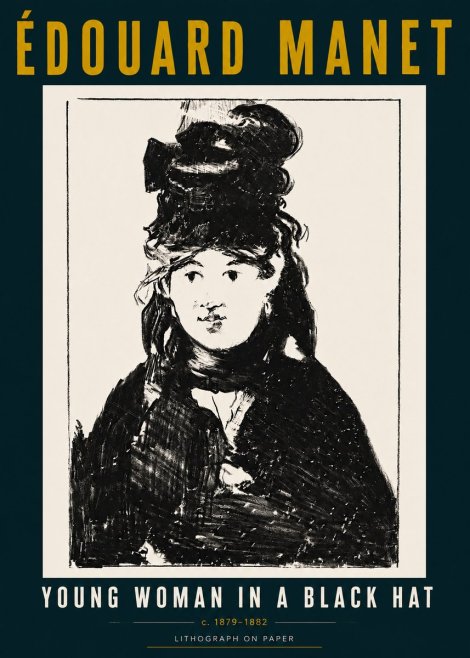 Édouard Manet Young Woman in a Black Hat II No5 - Juliste
