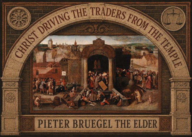 Pieter Bruegel Christ Driving the Traders from the Temple No6 - Juliste