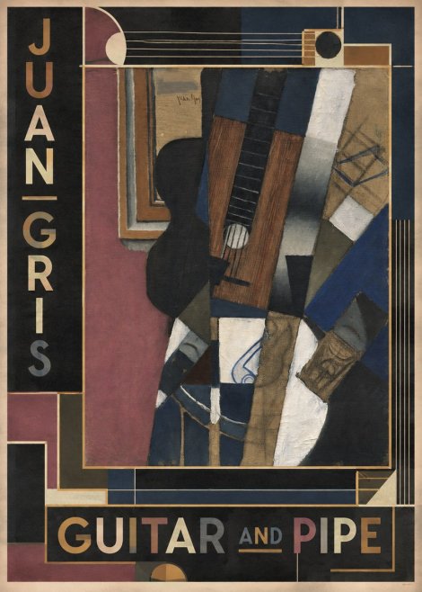 Juan Gris Guitar and Pipe I No6 - Juliste