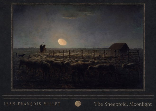 Jean-François Millet The Sheepfold, Moonlight No4 - Juliste