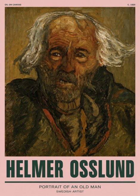 Helmer Osslund Portrait of an Old Man No3 - Juliste