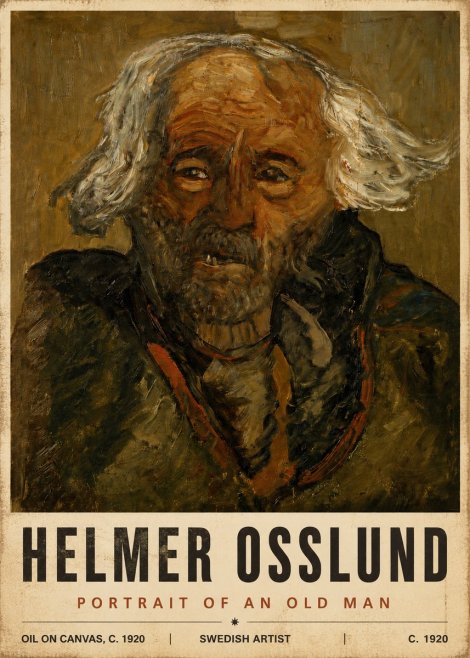 Helmer Osslund Portrait of an Old Man No6 - Juliste