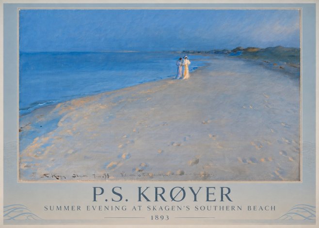 P.S. Krøyer Summer Evening at Skagen's Southern Beach No1 - Juliste