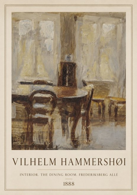 Vilhelm Hammershøi Interior. the Dining Room. Frederiksberg Allé No1 - Juliste