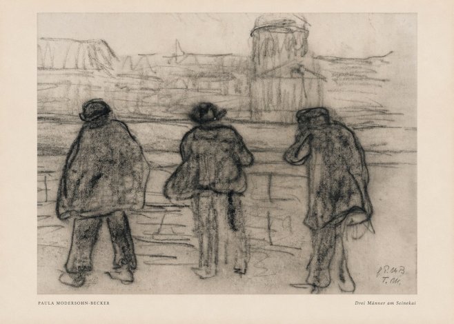 Paula Modersohn-Becker Drei Männer Am Seinekai No5 - Juliste