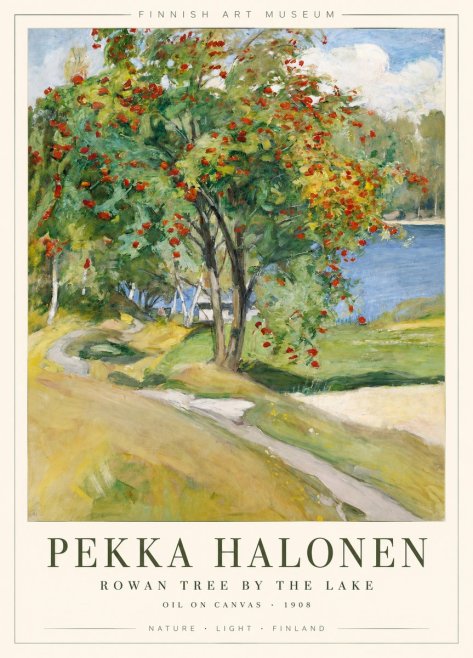 Pekka Halonen Rowan Tree by the Lake No1 - Juliste