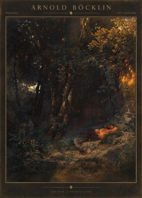 Arnold Böcklin A Faun Asleep No2 - Juliste