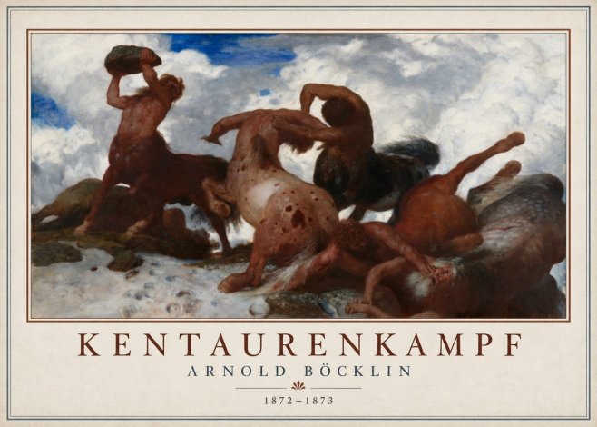 Arnold Böcklin Kentaurenkampf No1 - Juliste
