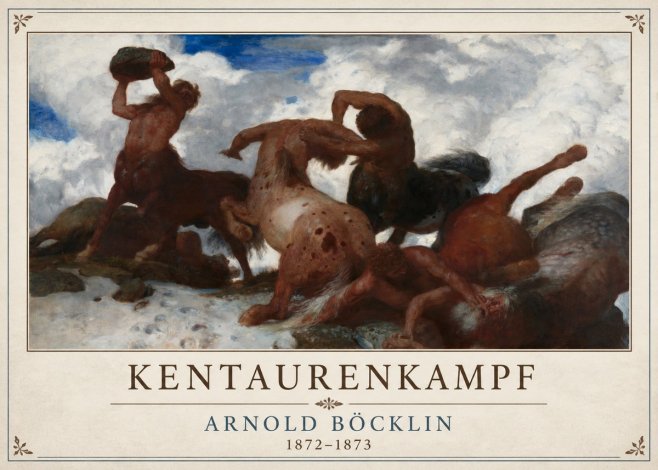 Arnold Böcklin Kentaurenkampf No4 - Juliste