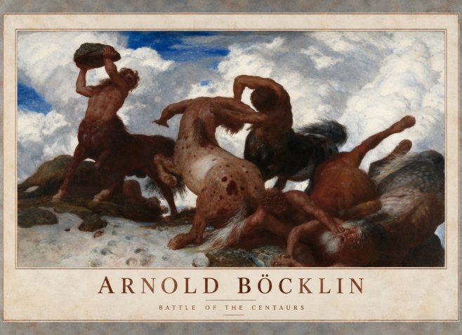Arnold Böcklin Kentaurenkampf No6 - Juliste