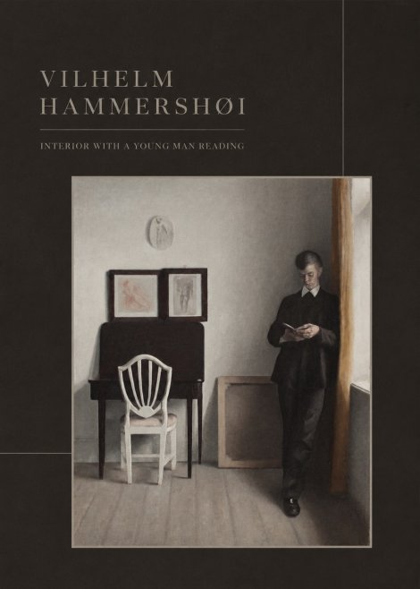 Vilhelm Hammershøi Interior with a Young Man Reading No3 - Juliste