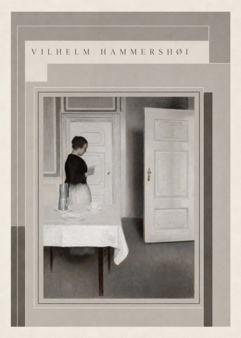 Vilhelm Hammershøi Interior with a Woman Reading a Letter No3 - Juliste