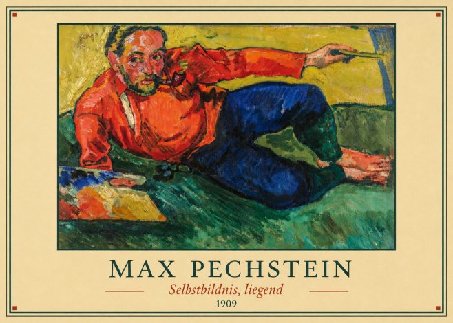 Max Pechstein Selbstbildnis, Liegend No3 - Juliste