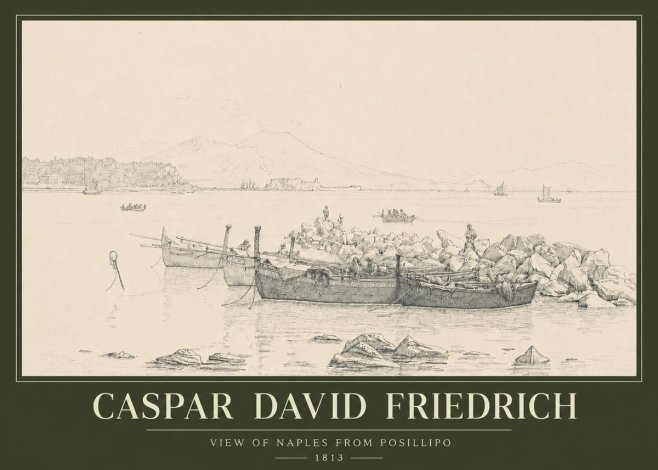 Caspar David Friedrich View of Naples from Posillipo No3 - Juliste