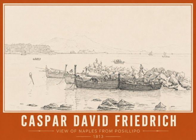 Caspar David Friedrich View of Naples from Posillipo No5 - Juliste