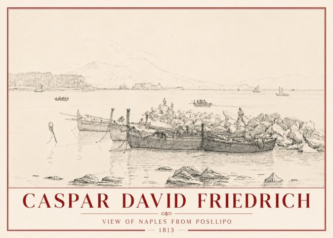 Caspar David Friedrich View of Naples from Posillipo No6 - Juliste