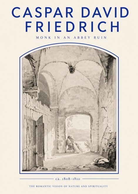 Caspar David Friedrich Monk in an Abbey Ruin No3 - Juliste