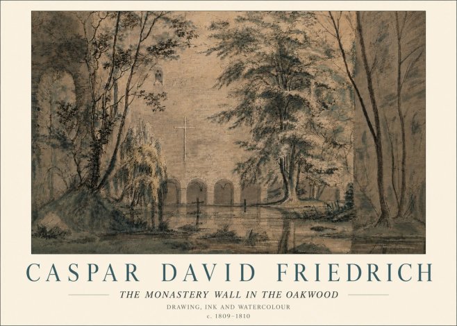 Caspar David Friedrich The Monastery Wall in the Oakwood No6 - Juliste