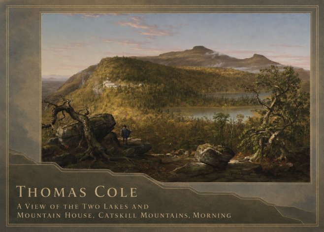Thomas Cole A View of the Two Lakes and Mountain House, Catskill Mountains, Morning No2 - Juliste