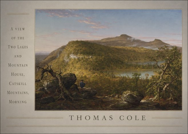 Thomas Cole A View of the Two Lakes and Mountain House, Catskill Mountains, Morning No3 - Juliste