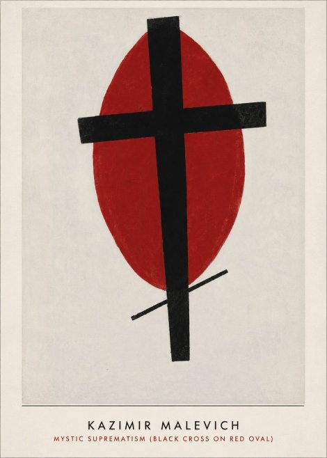 Kazimir Malevich Mystic Suprematism (Black Cross on Red Oval) No3 - Juliste