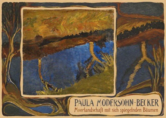 Paula Modersohn-Becker Moorlandschaft Mit Sich Spiegelnden Bäumen No3 - Juliste