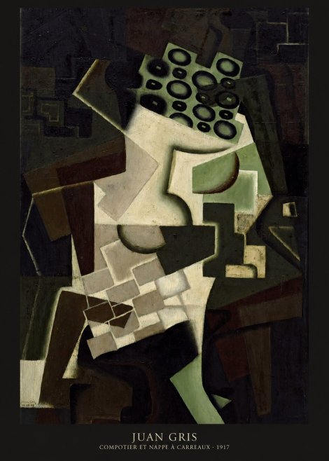 Juan Gris Compotier Et Nappe À Carreaux No6 - Juliste