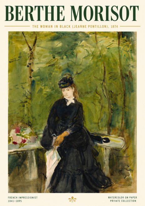 Berthe Morisot The Woman in Black (Jeanne Pontillon) No4 - Juliste