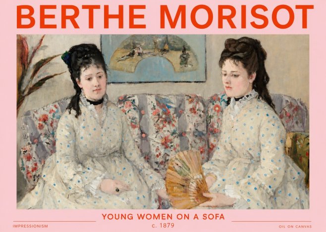 Berthe Morisot Young Women on a Sofa No3 - Juliste