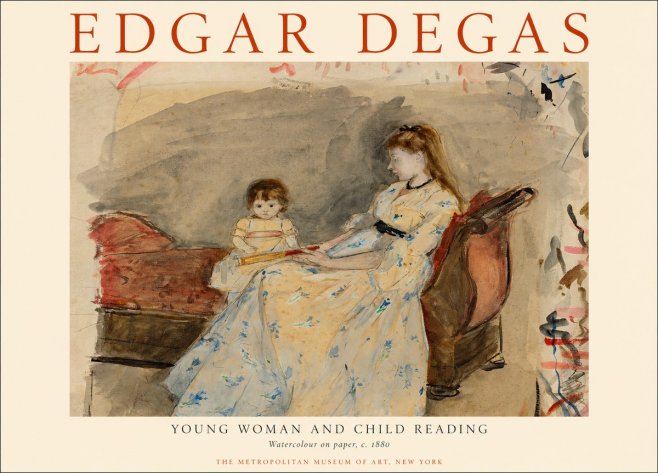 Edgar Degas Young Woman and Child Reading No1 - Juliste
