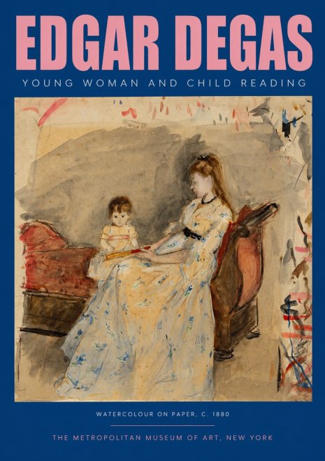 Edgar Degas Young Woman and Child Reading No2 - Juliste