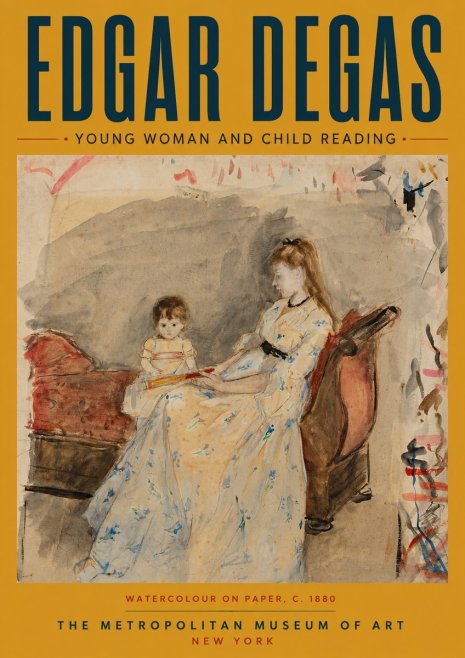 Edgar Degas Young Woman and Child Reading No4 - Juliste